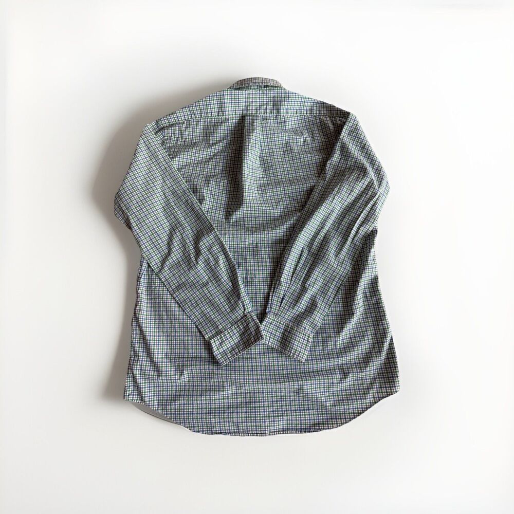 Ralph Lauren Men's M Classic Fit Green Blue White Check Cotton Stretch Shirt - Picture 2 of 7